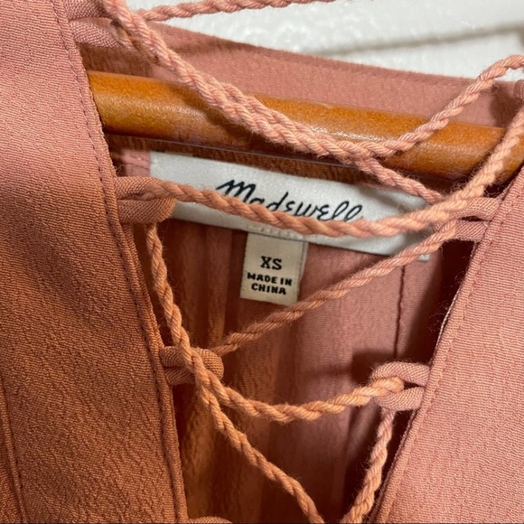 Madewell Lace Up Peasant Blouse XS long sleeve - Picture 7 of 8